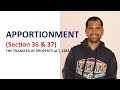 Apportionment under Transfer of Property Act Section 36 & 37