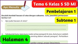 Kunci Jawaban Tema 6 Kelas 5 Halaman 4 Apa Judul Bacaan Di Atas Pembelajaran 1 Subtema 1