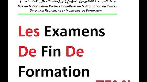 33 Examen de fin de formation