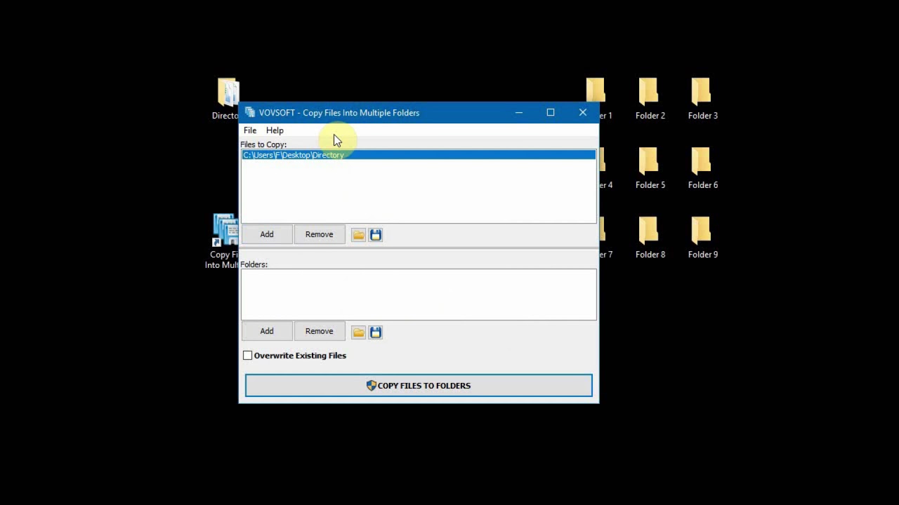 How to use Copy Files Into Multiple Folders