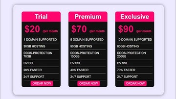 WEB HOSTING PACKAGE PRICING DESIGN  ||   USING HTML AND CSS