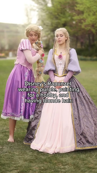 “Okay well, that’s interesting” - Barbie Rapunzel and Disney Rapunzel cosplays w/ @halcybella 🌸✨💜