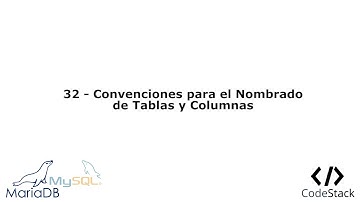 32 - Convenciones Para El Nombrado de Tablas y Columnas [MariaDB 10/MySQL]