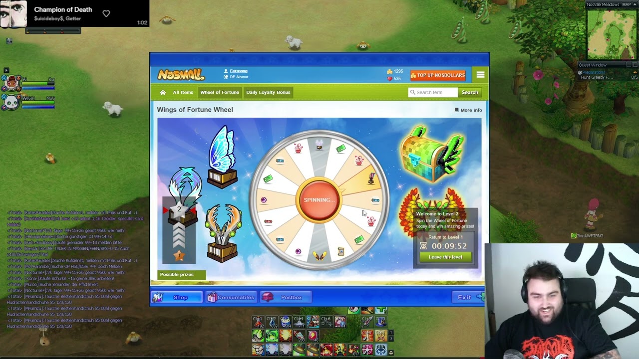 Nostale 100€ Wings of Fortune NosWheel Stream Highlight