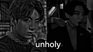 اغنيه unholy - بطيء - 🖤📎#music #slowed #unholy #jungkook