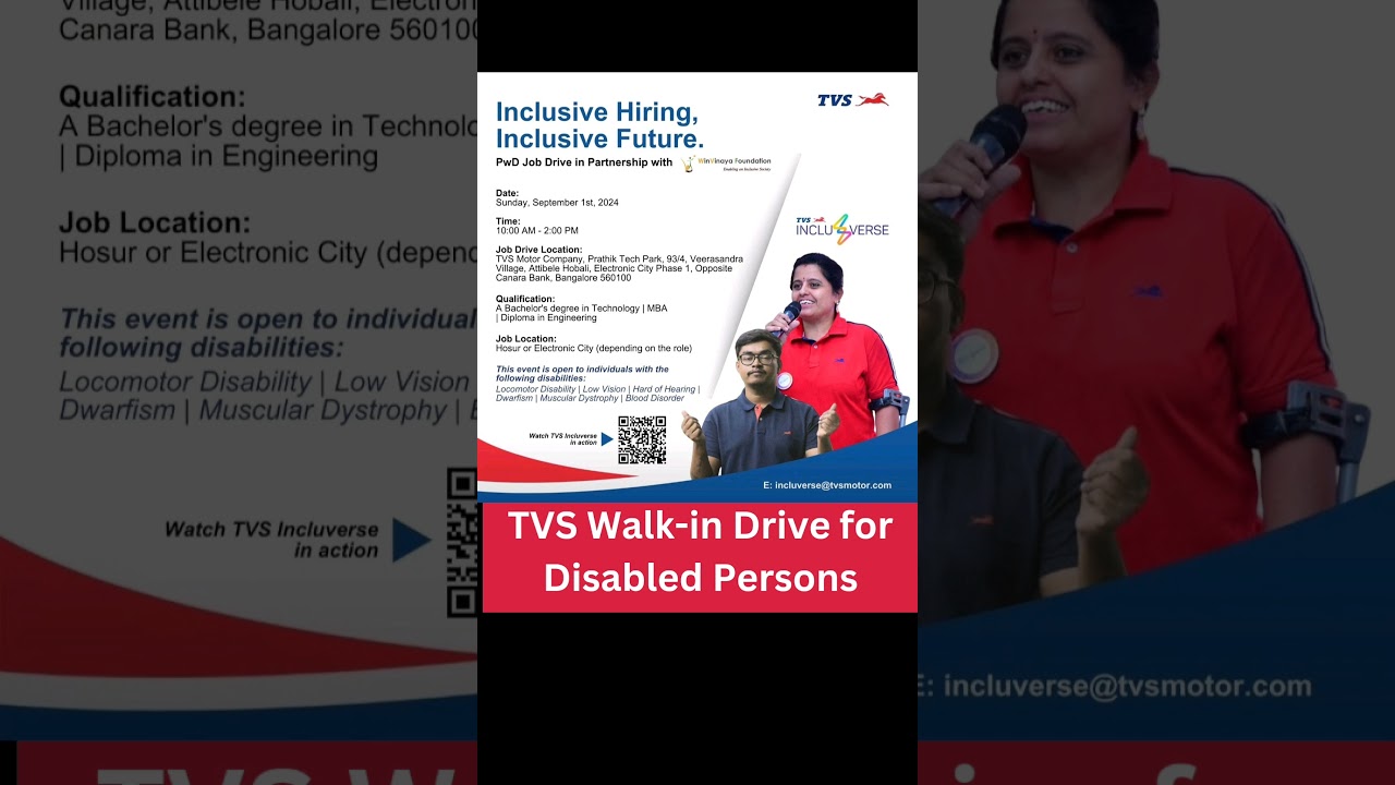 TVS Walk-in Drive for Disabled - Please Share with the needy 