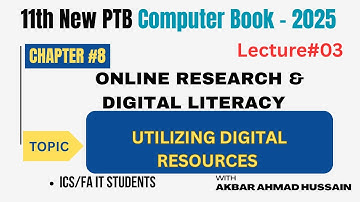 Utilizing Digital Resources | Online Libraries, Databases & Journals | 11th Class Computer Ch 8