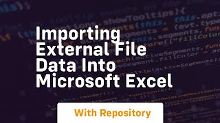 Importing external file data into microsoft excel Wealth