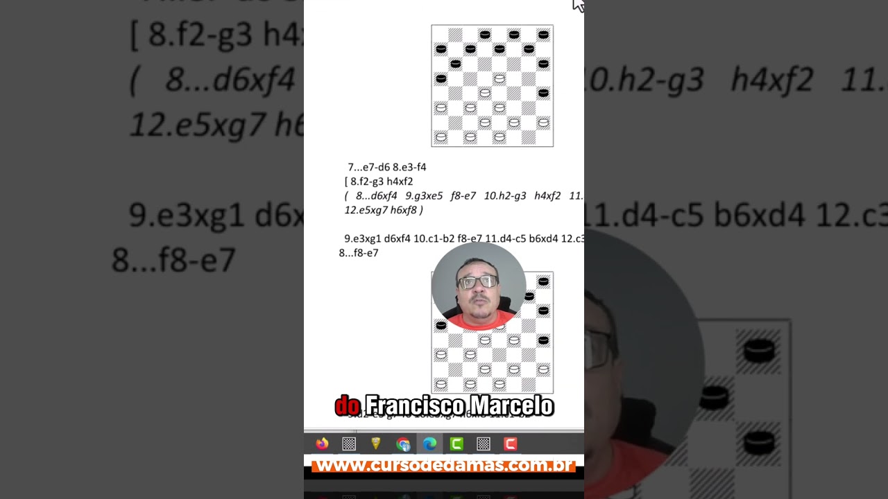 Notação do tabuleiro e dos lances no 