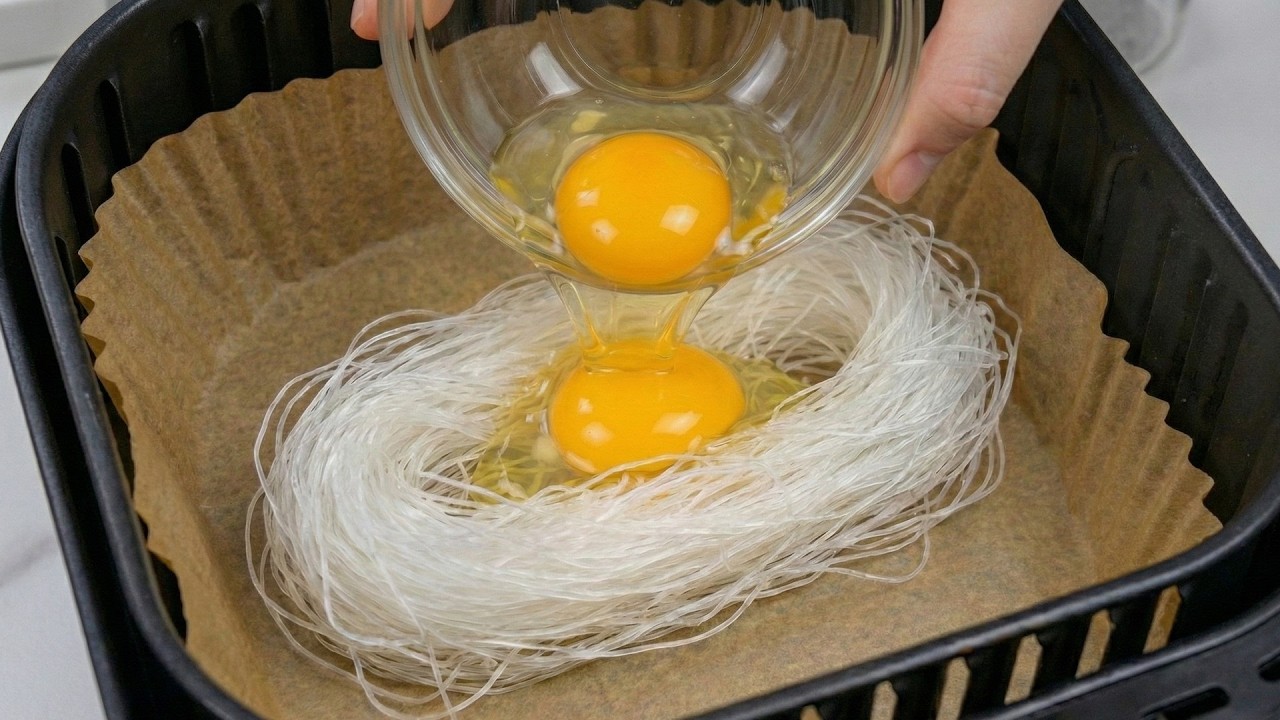 Just Mix Glass Noodles and Eggs! 🤯 You’ll Want To Cook This Every Morning in Your Air Fryer
