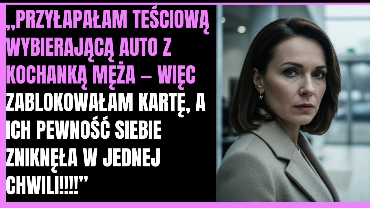 Zamiast być na spotkaniu, weszłam do salonu samochodowego, bo zobaczyłam auto męża na parkingu. Za palmą zobaczyłam mojego Marka, jego kochankę i moją teściową Danutę, która gładziła jej rękę i...