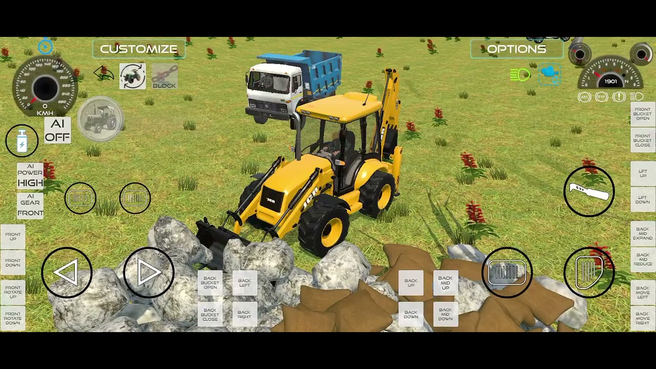 JCB or  truck 🚧 JCB se tractor me pathar bhare Gaye Thar 🚜