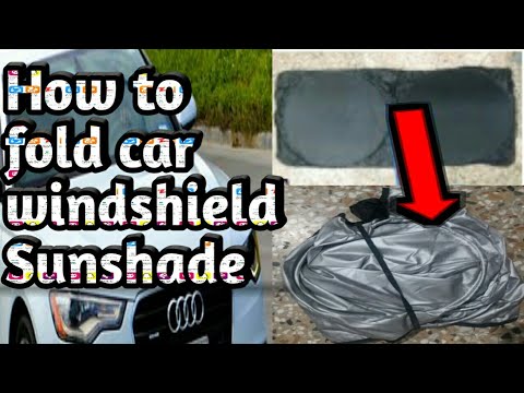 Demonstration of folding a car windshield sun shade