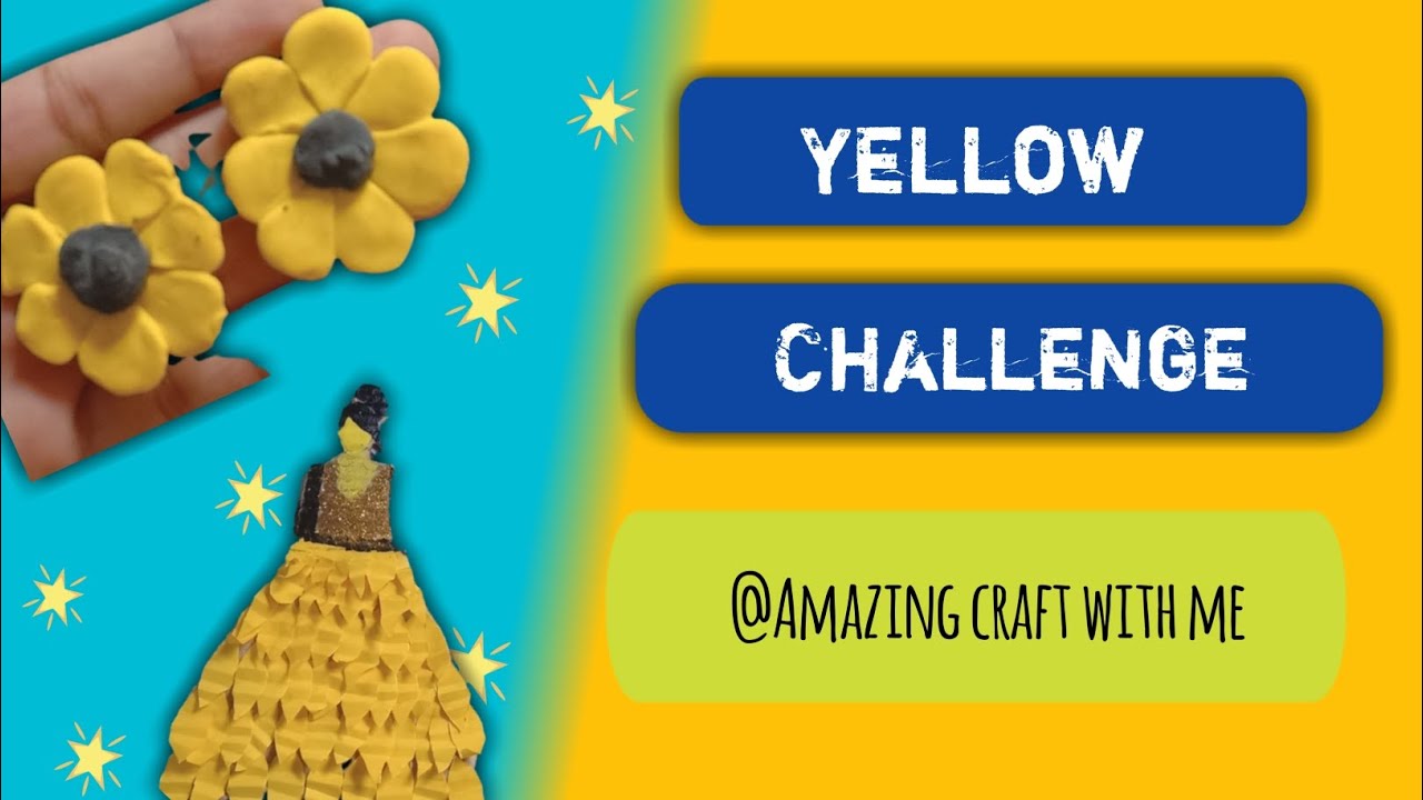 Yellow craft Challenge #yellow #ytshorts @Amazingcraftwithme - YouTube