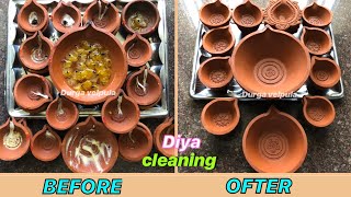 How To Clean Oil Or Ghee Diyas(Oil Lamps) After Diwali Celebrations //Diya Cleaning //Cleaning Ideas