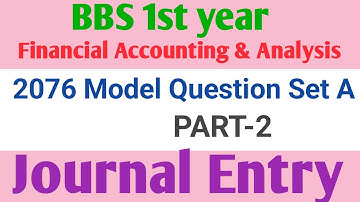 bbs 1st year account//2076 model question set A// Part -2// Shareholders equity and journal entry