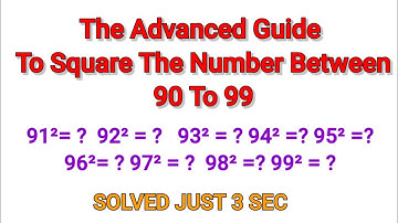 Short trick To Square The Number Between 90 To 99 | Square Short tricks