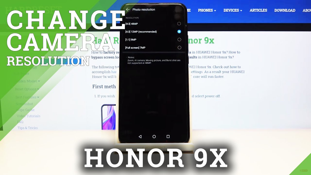 How To Change Photo Resolution In HONOR 9x Camera Settings YouTube