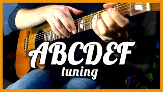 Playing guitar in ABCDEF tuning