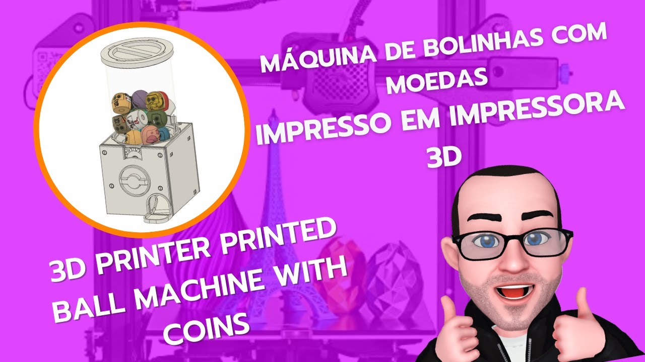 3d Printer printed ball machine with coins - Máquina de bolinhas com ...