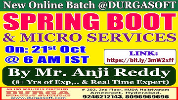 SPRING BOOT & MICRO SERVICES Online Training @ DURGASOFT