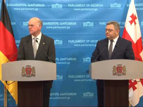 გერმანიის ბუნდესთაგის პრეზიდენტ ნორბერტ ლამერტის გამოსვლა დავით უსუფაშვილთან ერთობლივ ბრიფინგზე