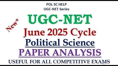 ANALYSIS OF  2025 PAPER OF UGC NET PAPER 2-POLITICAL SCIENCE