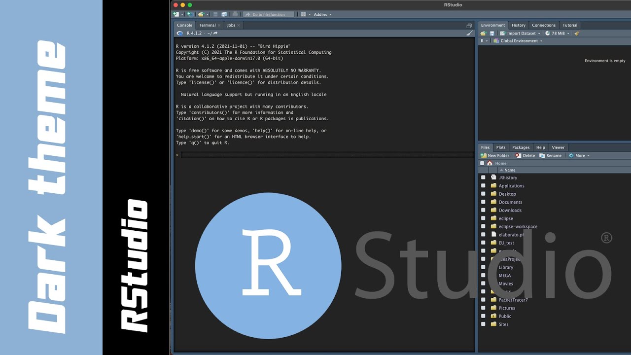 Super Dark IDE Theme, R-Studio, Inverted Color