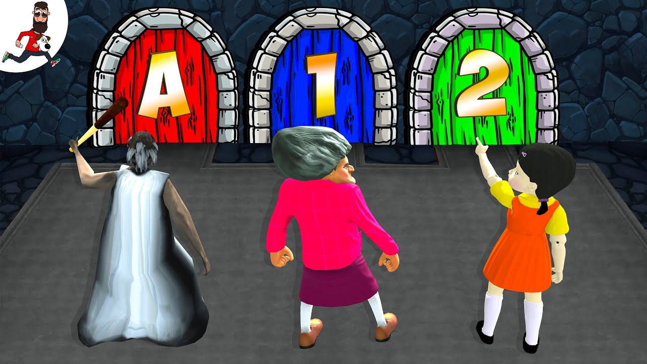 Granny vs Doors ★ funny horror animations granny, scary teacher vs Aliashraf