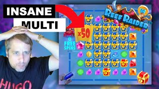 🔥 50X MULTI 🔥 | Reef Raider Casino Big Win Freespins Bonus Real Money Twitch Livestream Gambling screenshot 4