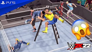 WWE 2K22 - Messi v Ronaldo v Haaland v Benzema v Mbappe v Neymar v Zlatan v Lewandowski Ladder Match