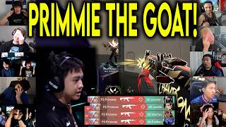 Valorant Streamers React To FS Primmie HITTING THE CRAZIEST ACE Against GE In VCT