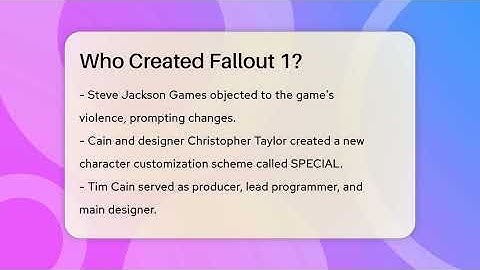 Who Created Fallout 1? - The SciFi Reel