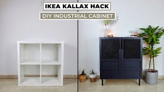 IKEA KALLAX INDUSTRIAL CABINET HACK │ How To Make Doors For IKEA KALLAX │ Budget-Friendly