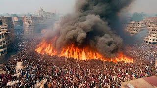 Residential areas in the city center are engulfed in flames! The worst fires in China