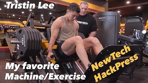 Tristyn Lee - doing my FAVORITE exercise for QUADS! Drop-sets on the NewTech HACKPRESS machine
