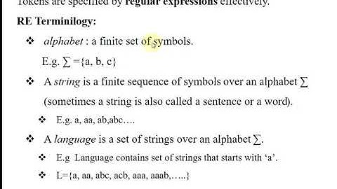 Lecture 7 Token Specification by Regular Expression in Lexical Analyzer - P. Kuppusamy