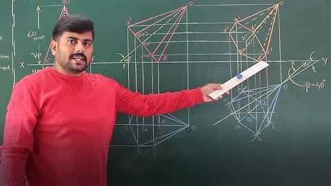 37 - Hexagonal pyramid resting on HP with its base corner - Mod 3 - Engineering Graphics by Gurudatt