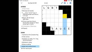 NYT daily mini crossword puzzle(May 29)