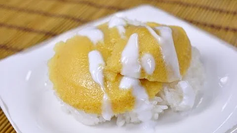 [Thai Food] Sweet Sticky Rice with Egg Custard (Kh...