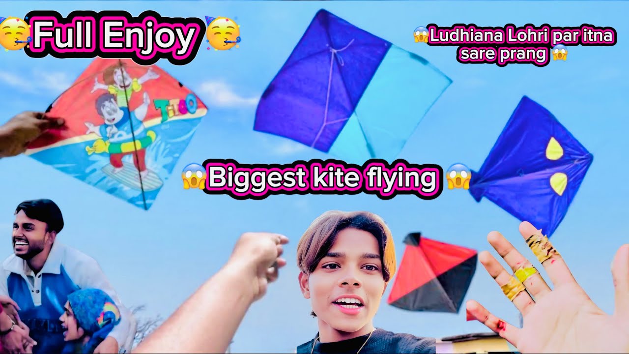 🥳Ludhiana ki Lohri😱|| 1000 ptang ud rhe hai 😱. Mera hath sara kat gya😱😭