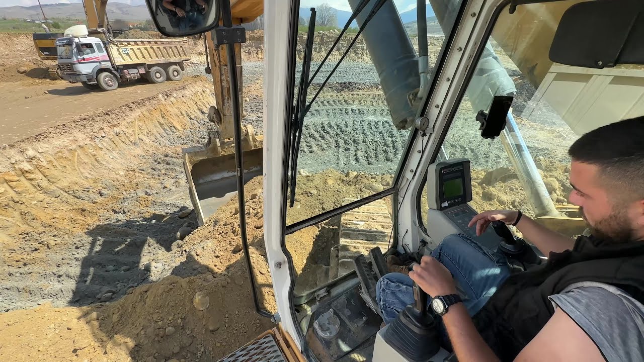 Liebherr 974 Excavator Loading Trucks - Operator Petros Kyrkos - Labrianidis Mining - 4K