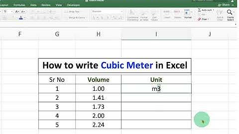 How to write Cubic Meter in Excel - ( m3 Symbol )