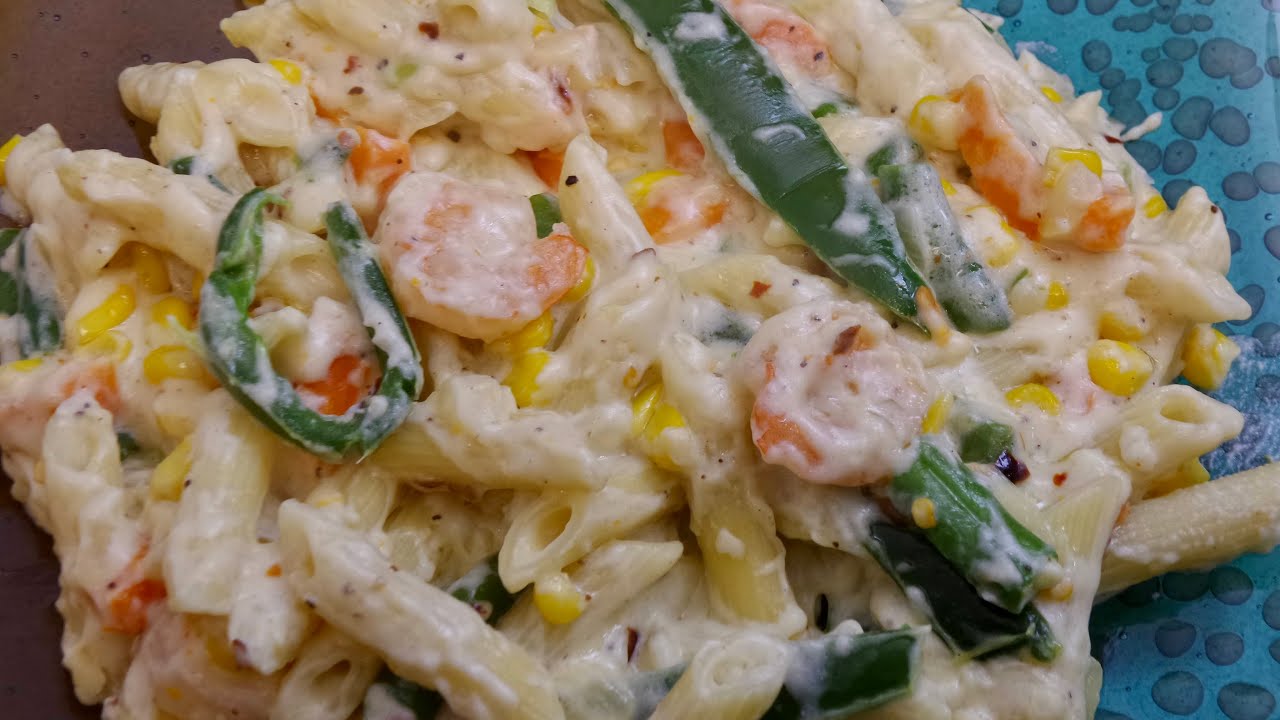 How to make White Sauce Shrimp Pasta | pasta recipe | Shrimp Pasta