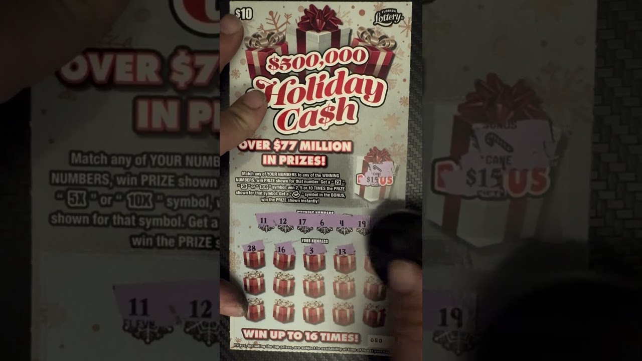10 dollar Holiday Cash scratch off 