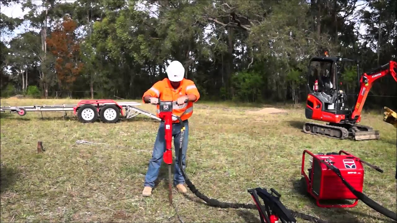 Hulk Earth Anchors Installation Demonstration Jackhammer Single Piece