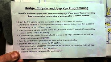 Dodge, Chrysler & Jeep Key Programming Instructions