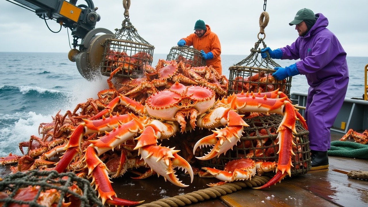 Unbelievable Giant King Crabs Caught in Ice Cold Waters – The Deadliest