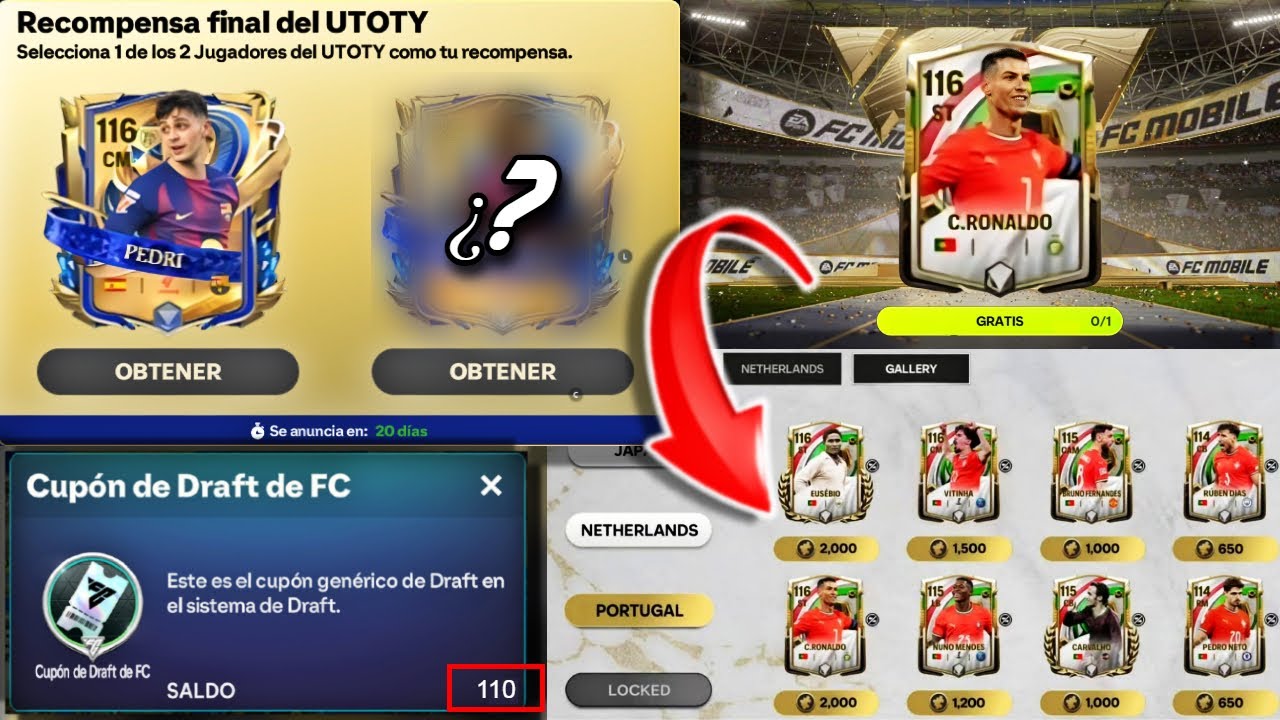 🚨¡SE FILTRÓ EL REGALO TOTY FINAL de FC MOBILE! RONALDO +116 GRÁTIS Y MÁS! 🔥🎁