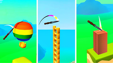 Knife Jump 🔪⚔️🪓 Very Satisfying And Relaxing ASMR Slicing Game Perfect!